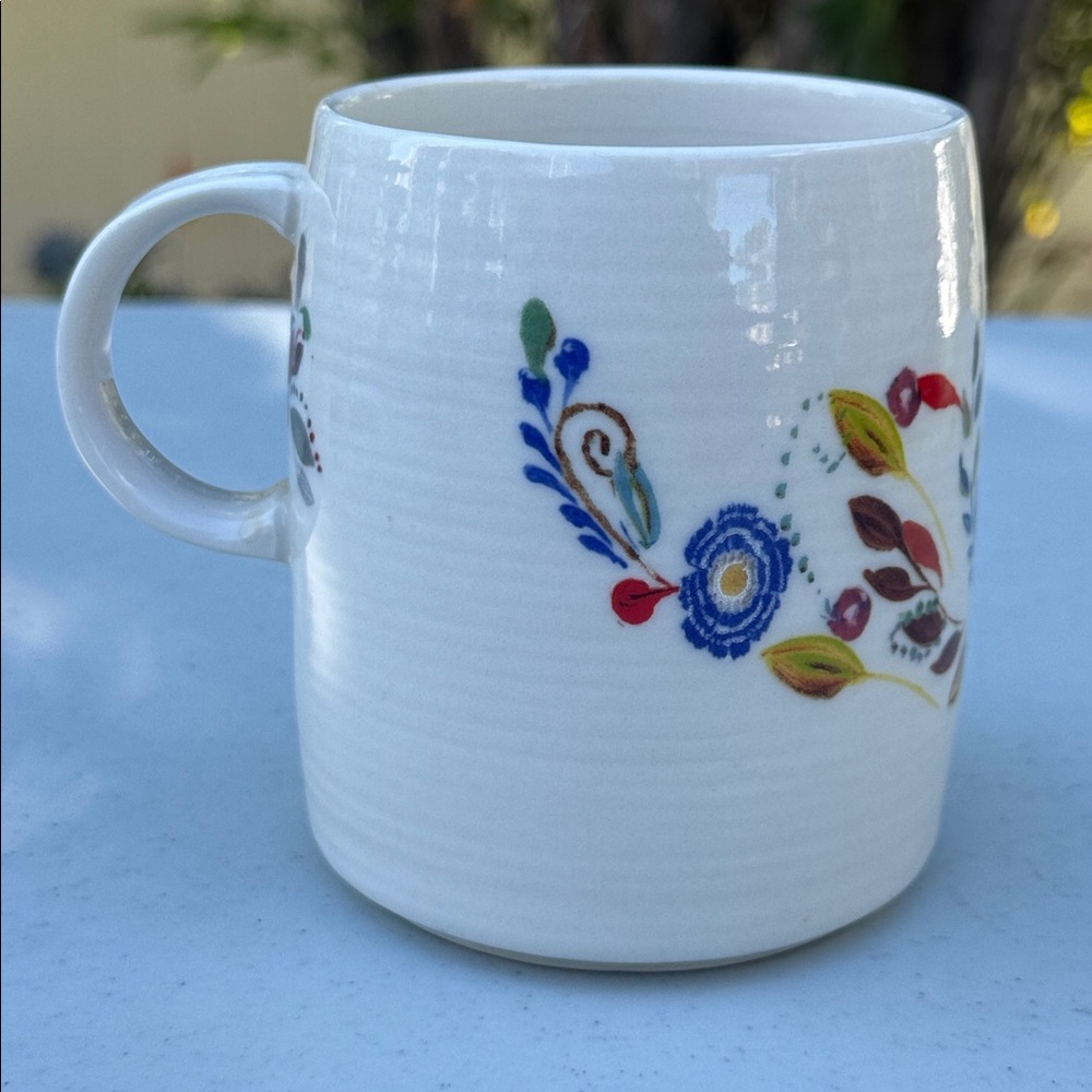 Anthropologie Multicolor Floral Monogram J Mug by Starla Halfmann - Picture 3 of 5